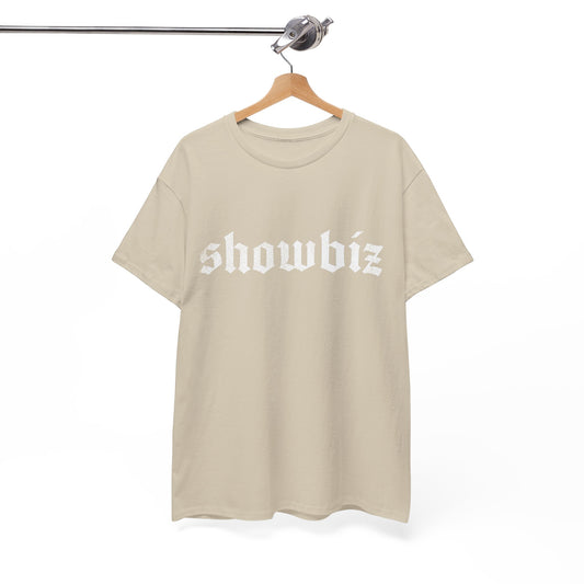 Distressed Showbiz T Shirt — Distressed Lyric Vintage Style T Shirt