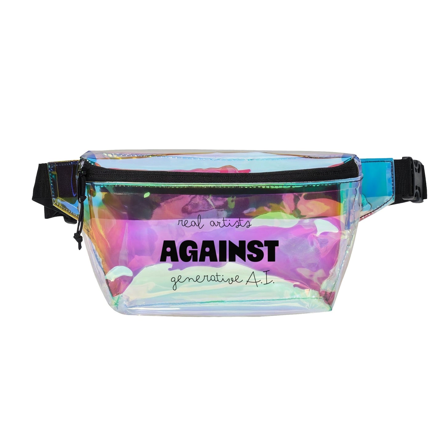 Artists Against Generative A.I. — Transparent Festival Belt Bag (Fanny Pack)