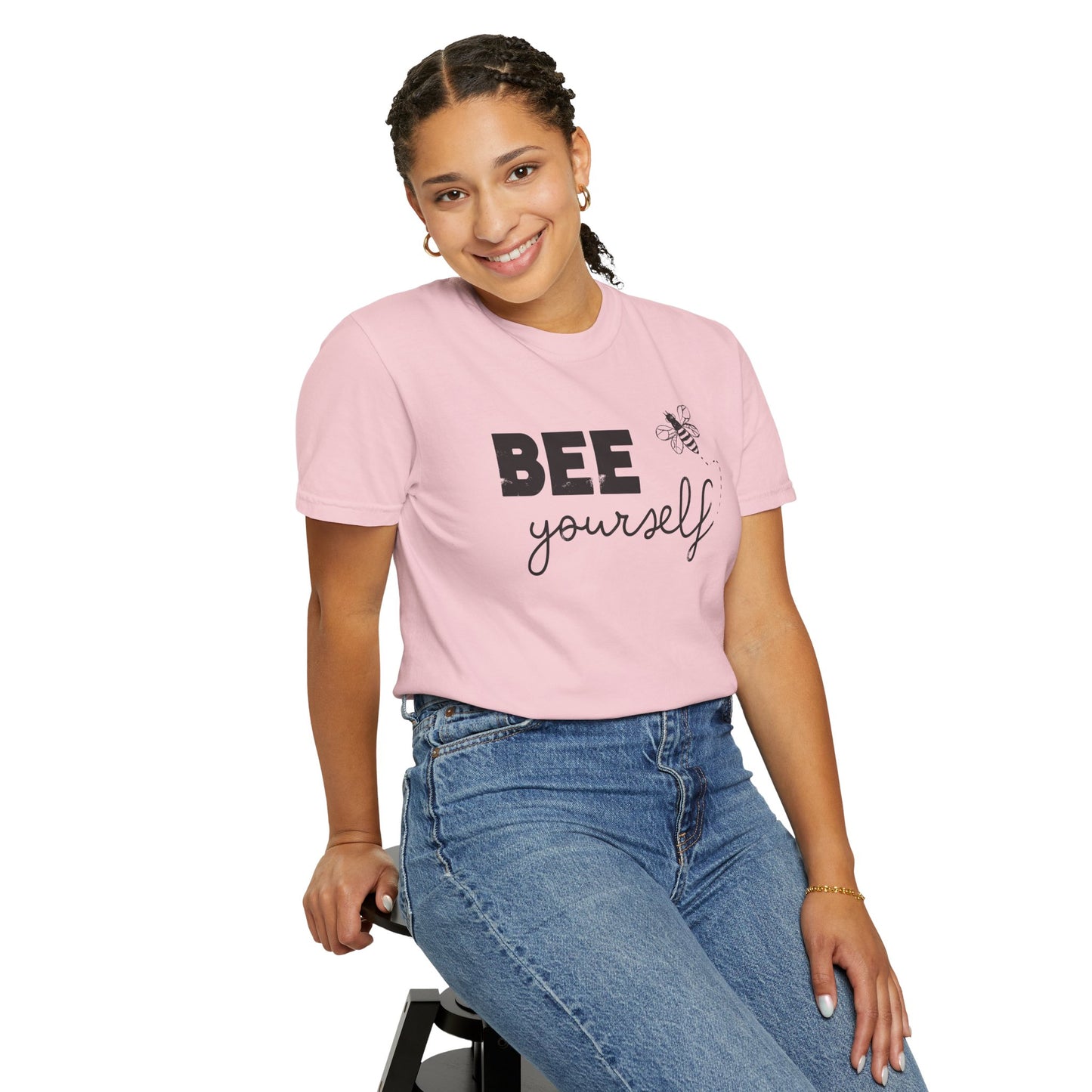 Bee Yourself — Distressed Inspirational Bee Graphic T Shirt