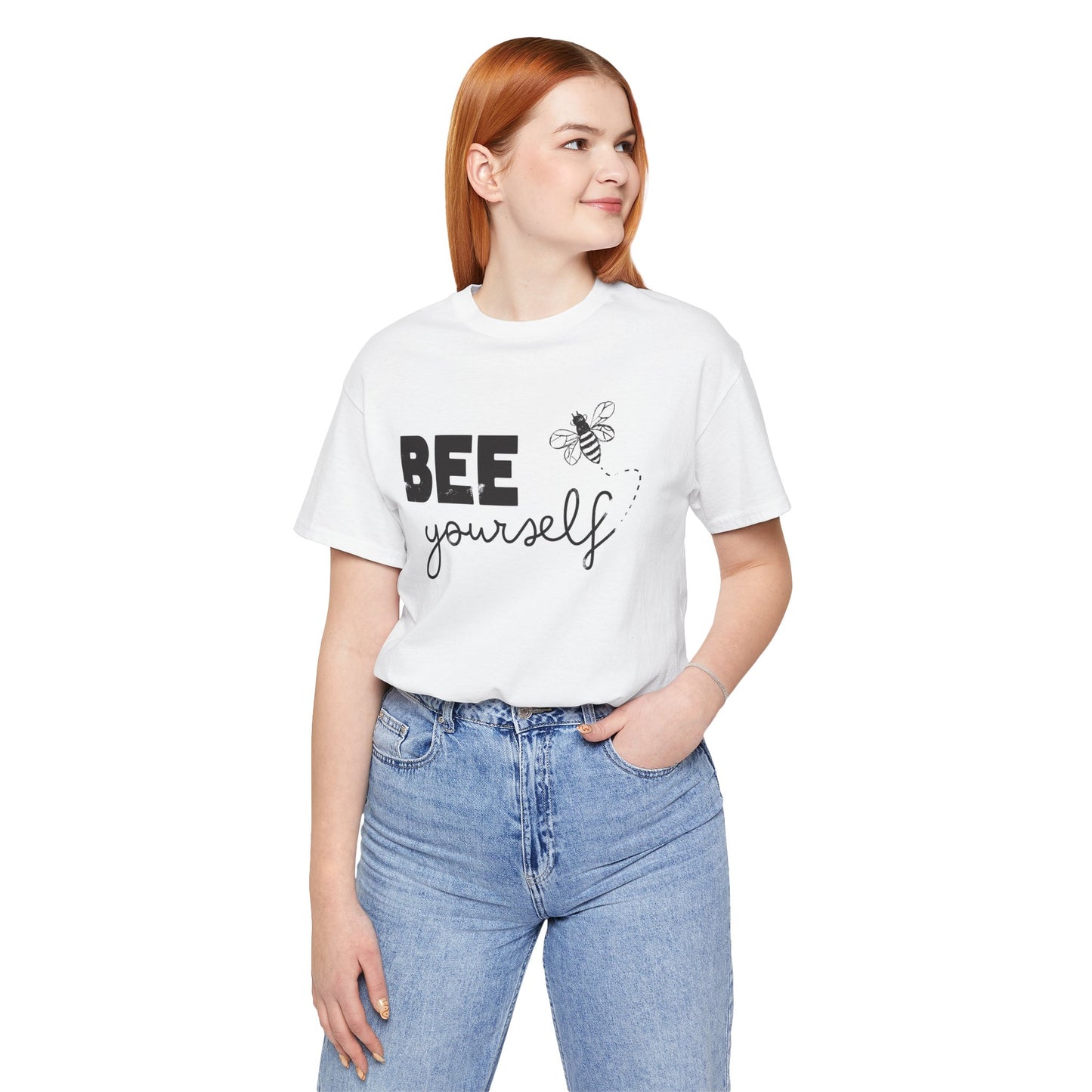 Bee Yourself – Cute Bee Distressed Graphic T Shirt