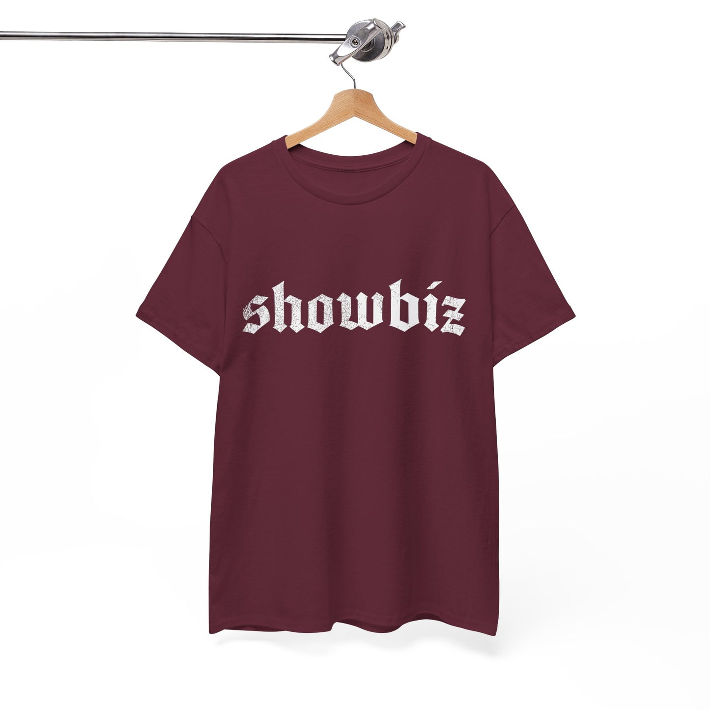 Distressed Showbiz T Shirt — Distressed Lyric Vintage Style T Shirt