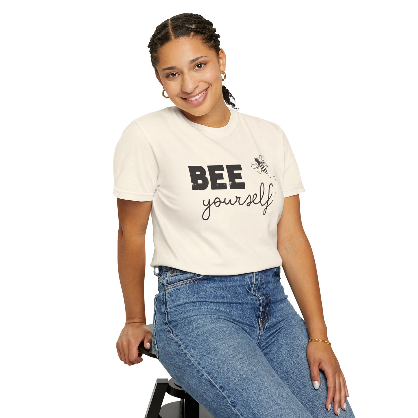 Bee Yourself — Distressed Inspirational Bee Graphic T Shirt