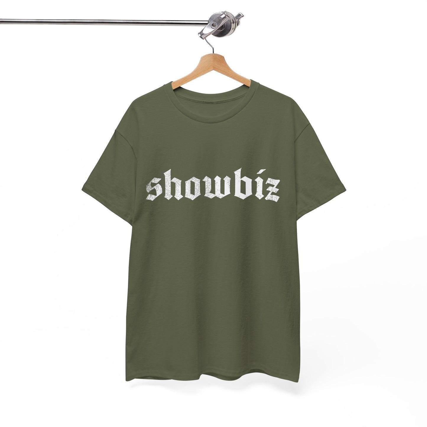 Distressed Showbiz T Shirt — Distressed Lyric Vintage Style T Shirt