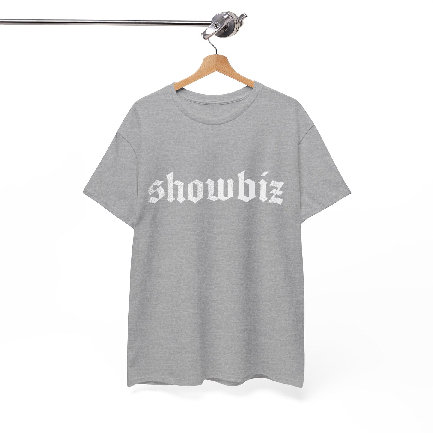 Distressed Showbiz T Shirt — Distressed Lyric Vintage Style T Shirt