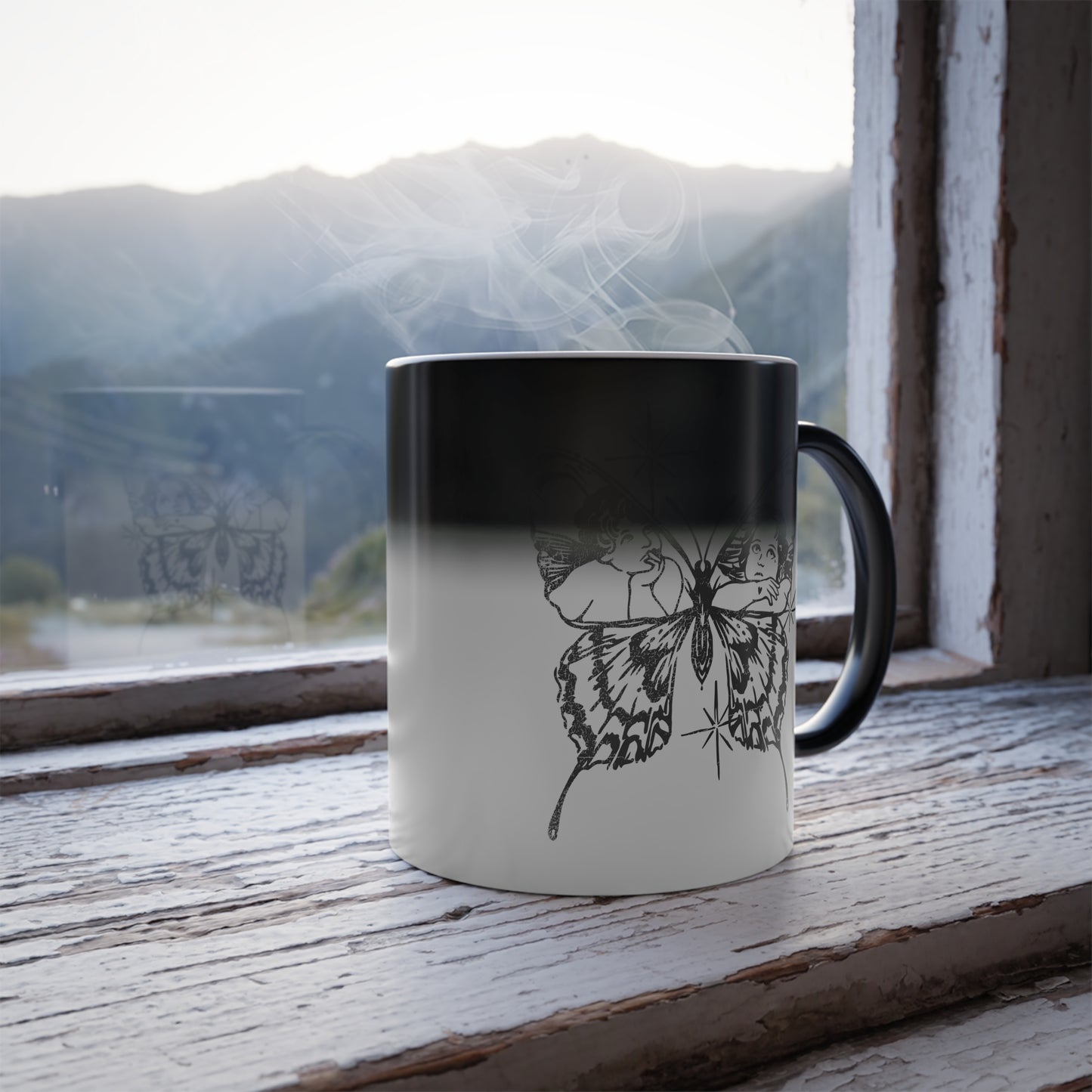 Butterflies + Angels Mug — Heat Reveal 11oz Ceramic Coffee Cup