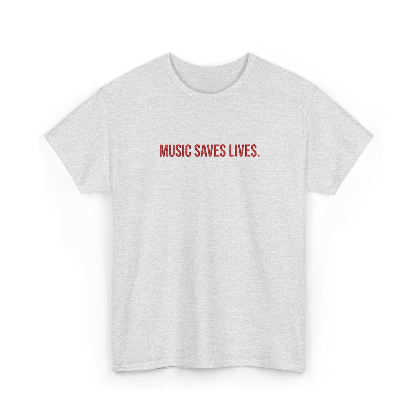 Music Saves Lives — Embroidered T Shirt for Mental Health Awareness