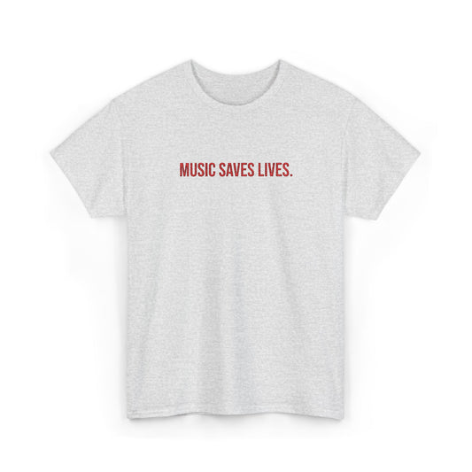 Music Saves Lives — Embroidered T Shirt for Mental Health Awareness