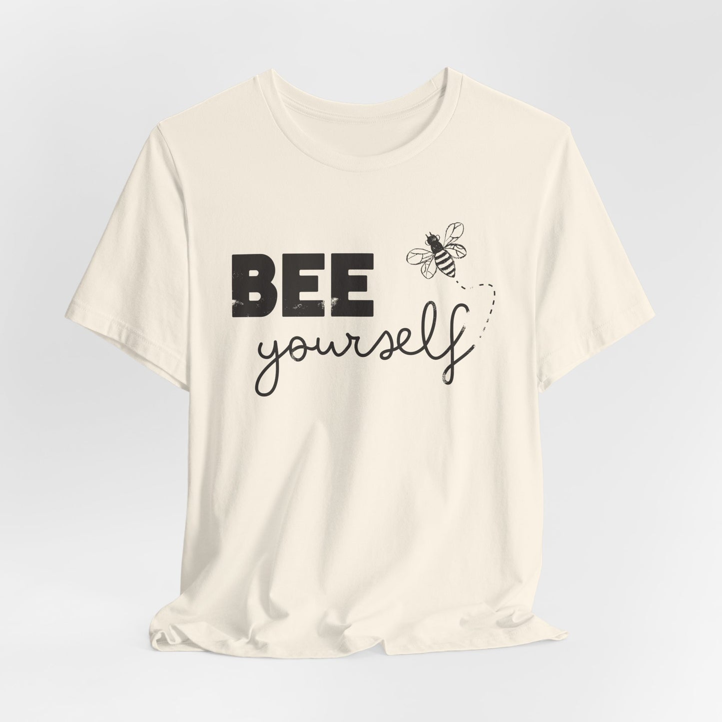 Bee Yourself – Cute Bee Distressed Graphic T Shirt