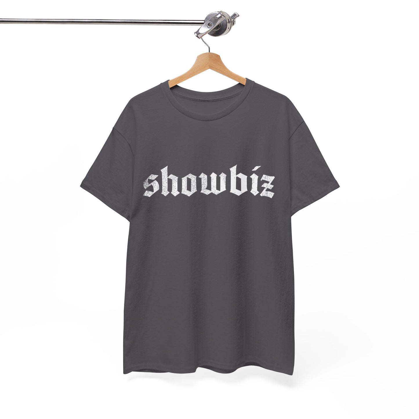 Distressed Showbiz T Shirt — Distressed Lyric Vintage Style T Shirt