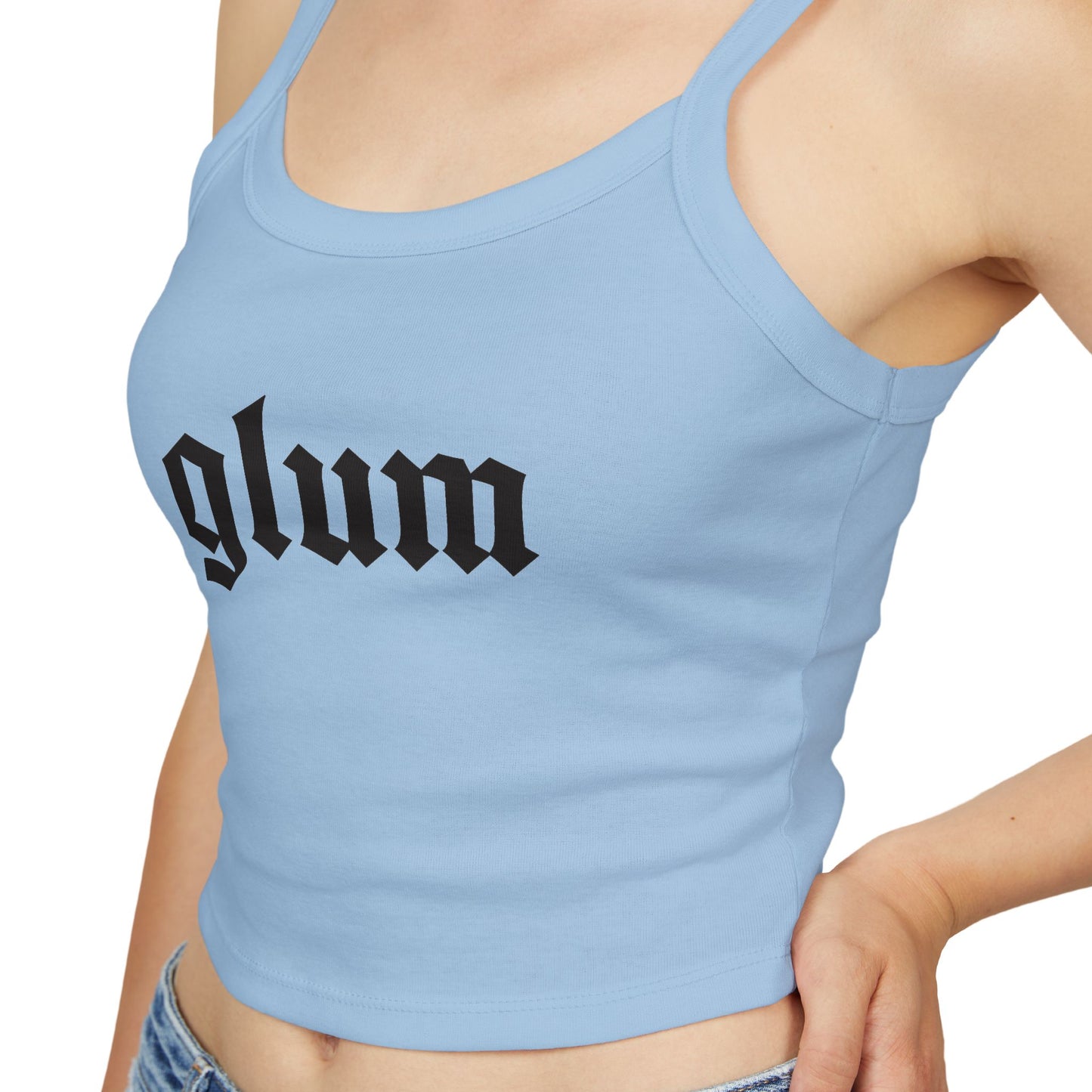 Glum - Women's Spaghetti Strap Cropped Graphic Tank