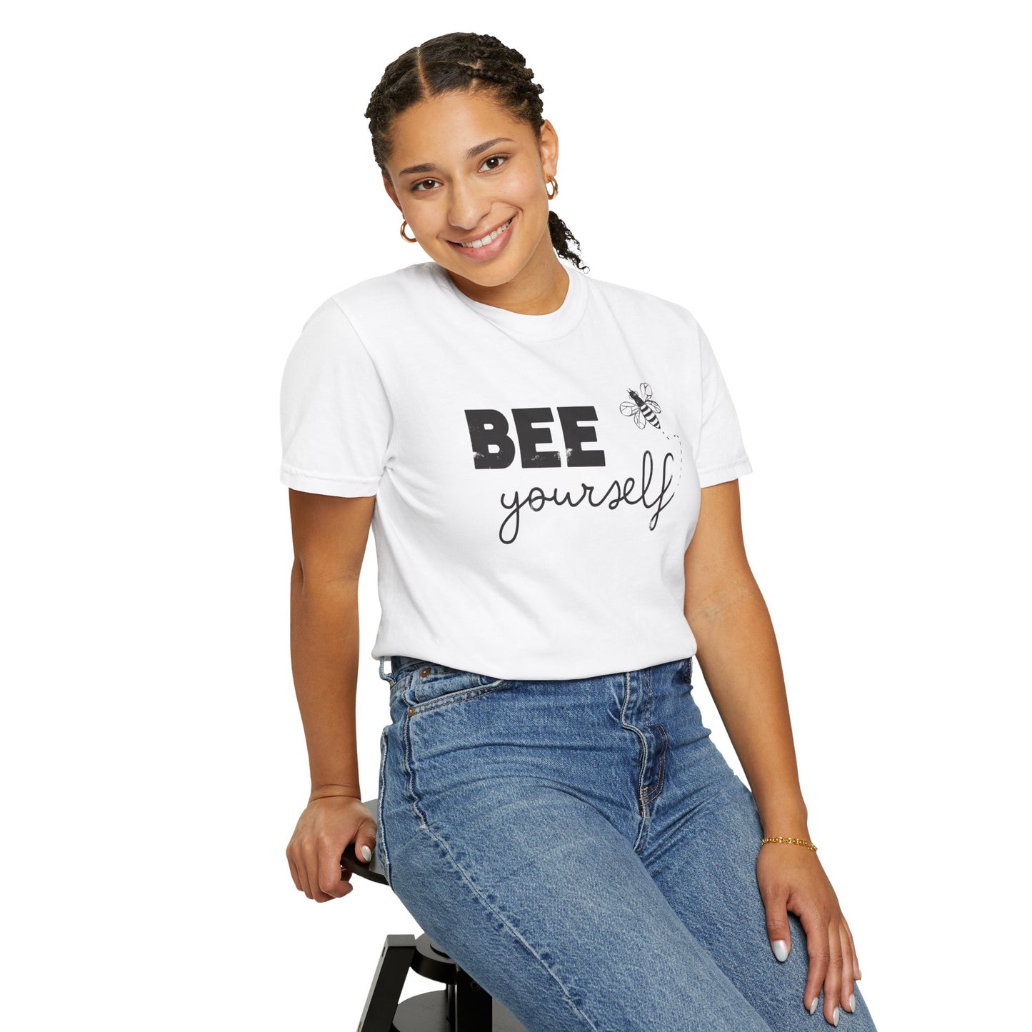 Bee Yourself — Distressed Inspirational Bee Graphic T Shirt