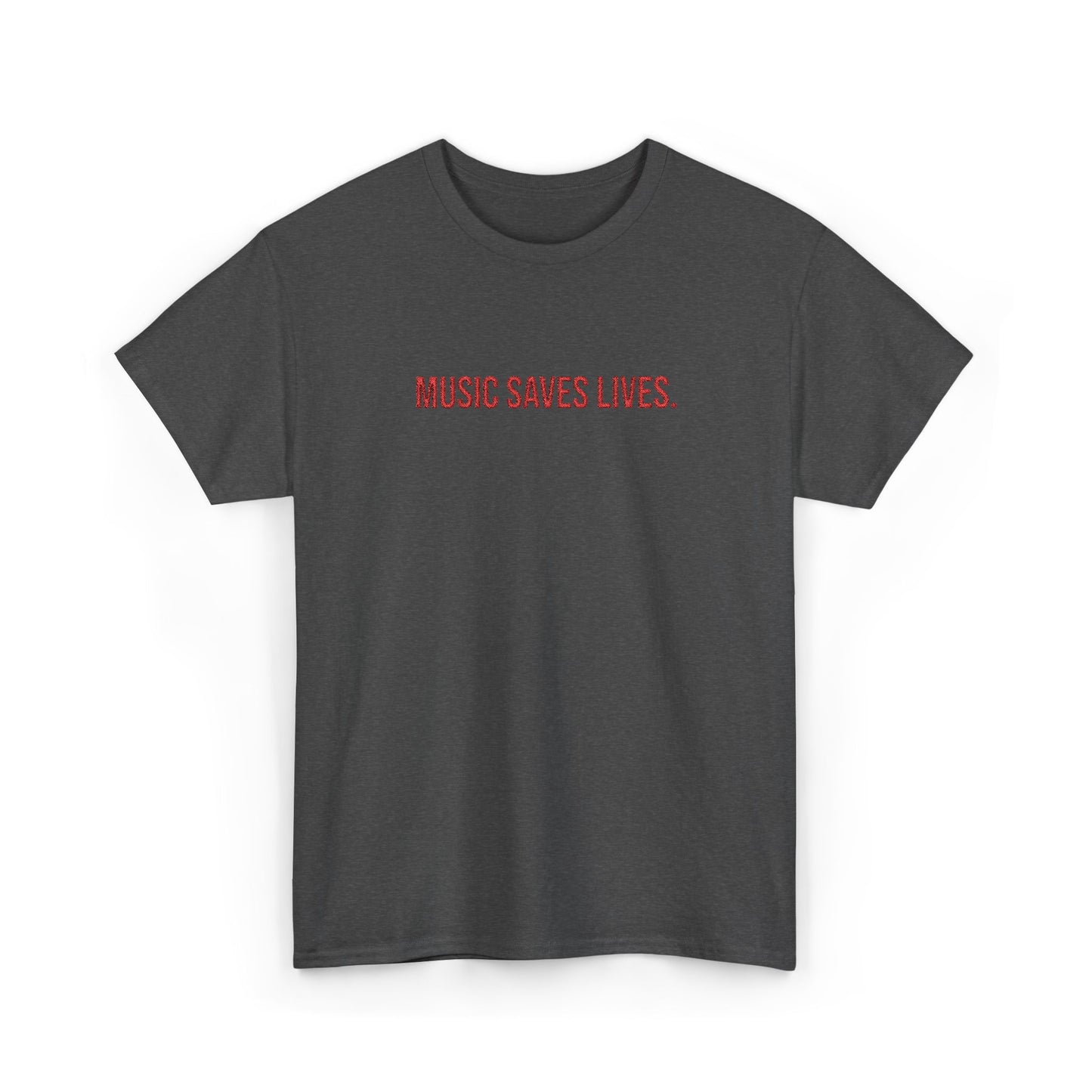 Music Saves Lives — Embroidered T Shirt for Mental Health Awareness