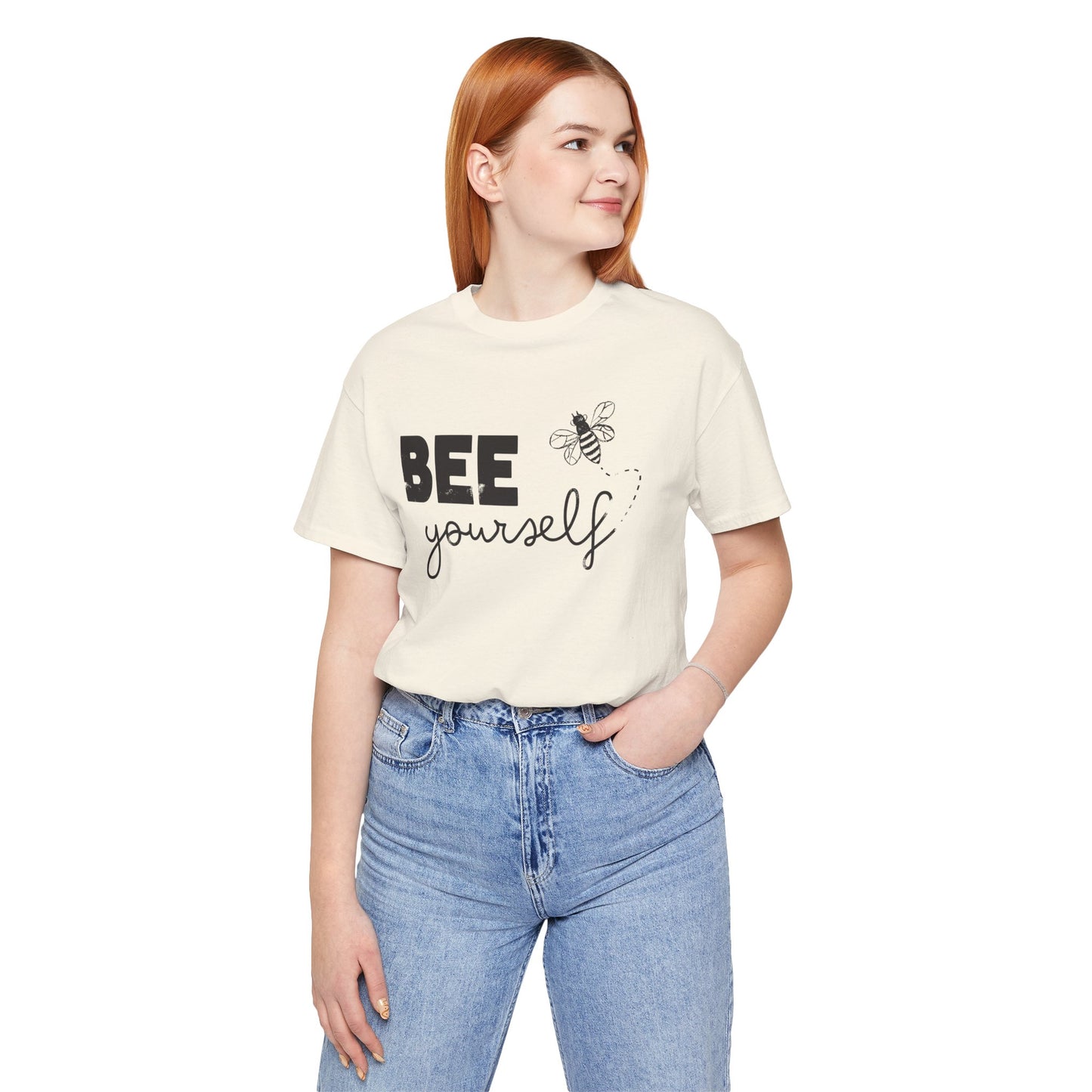 Bee Yourself – Cute Bee Distressed Graphic T Shirt