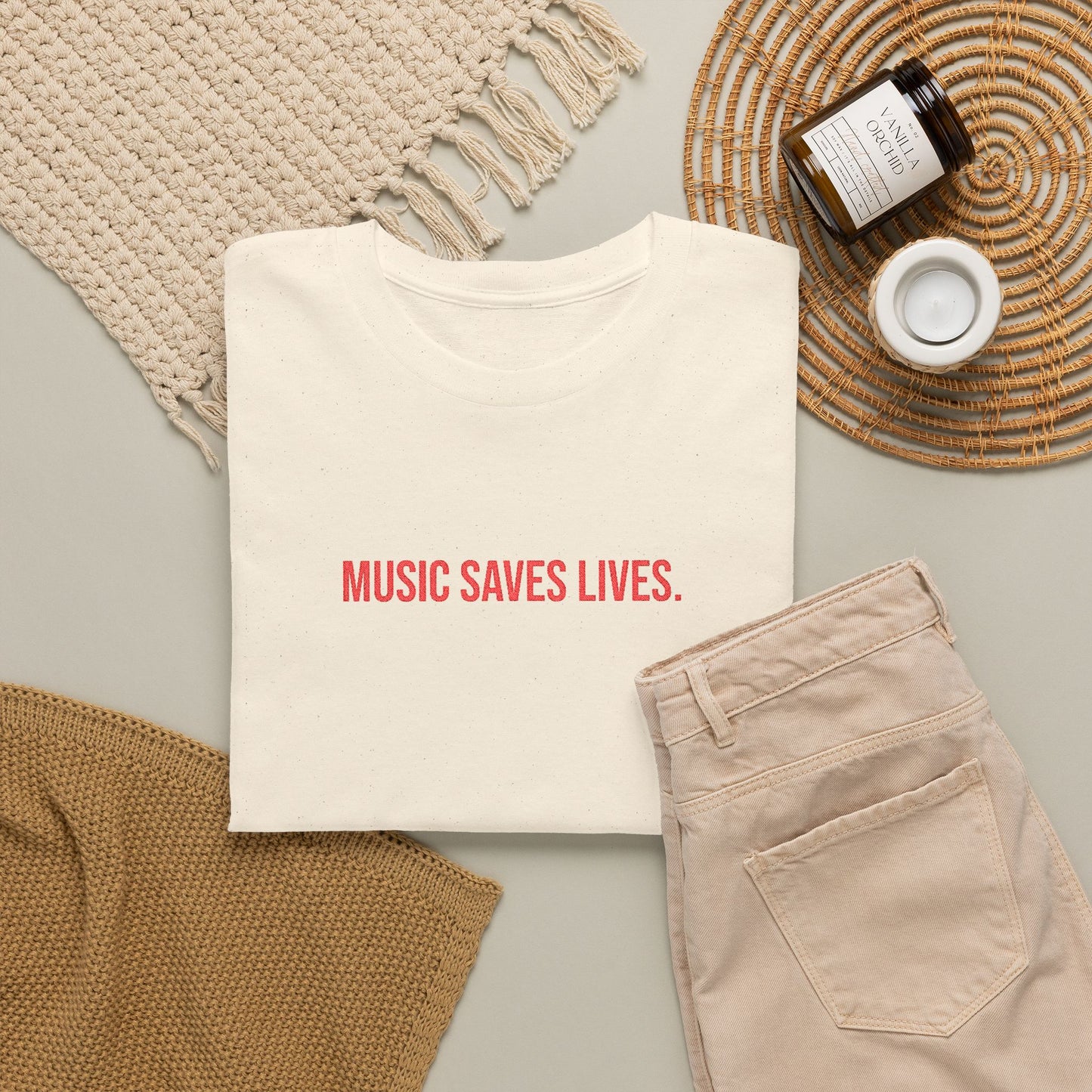 Music Saves Lives — Embroidered T Shirt for Mental Health Awareness