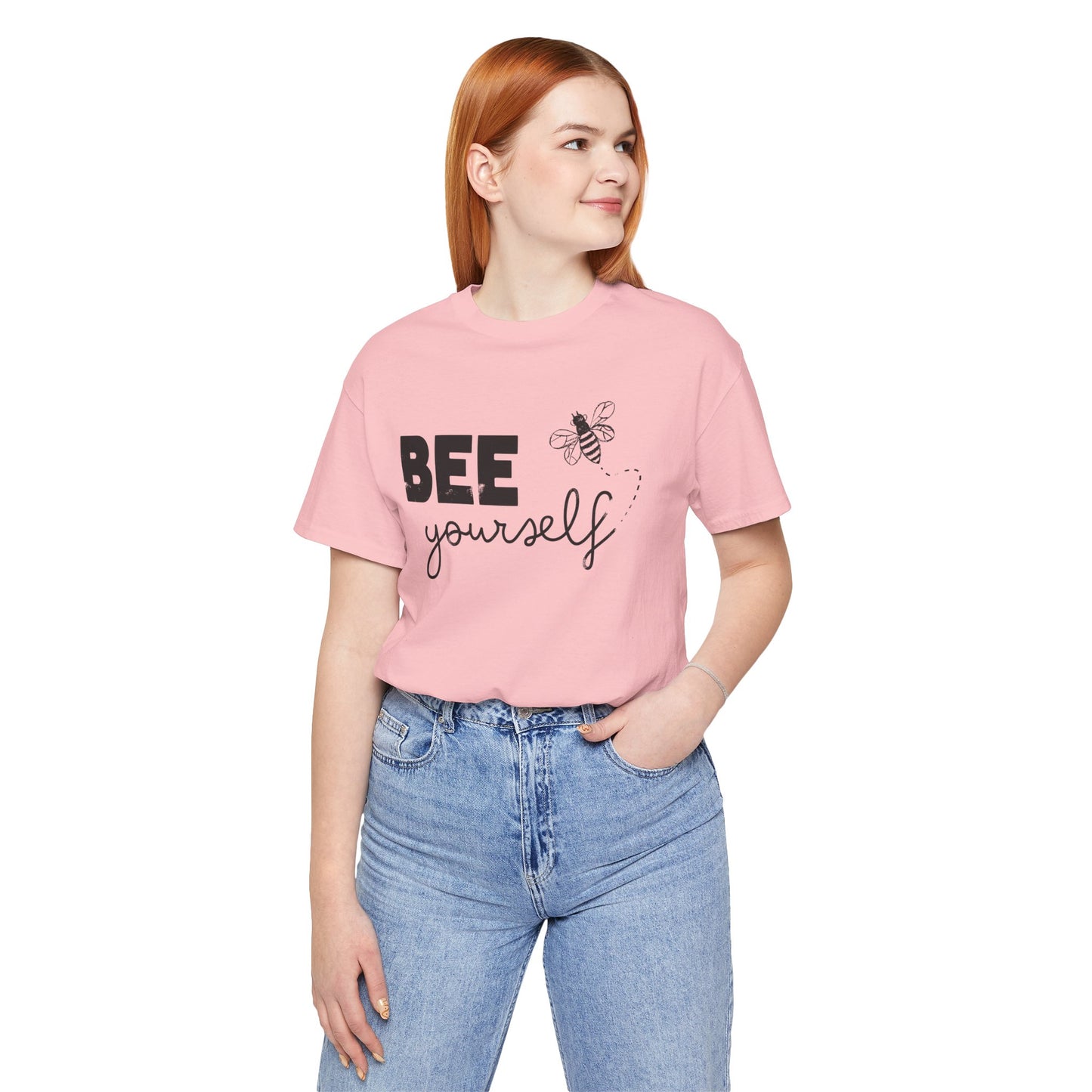 Bee Yourself – Cute Bee Distressed Graphic T Shirt