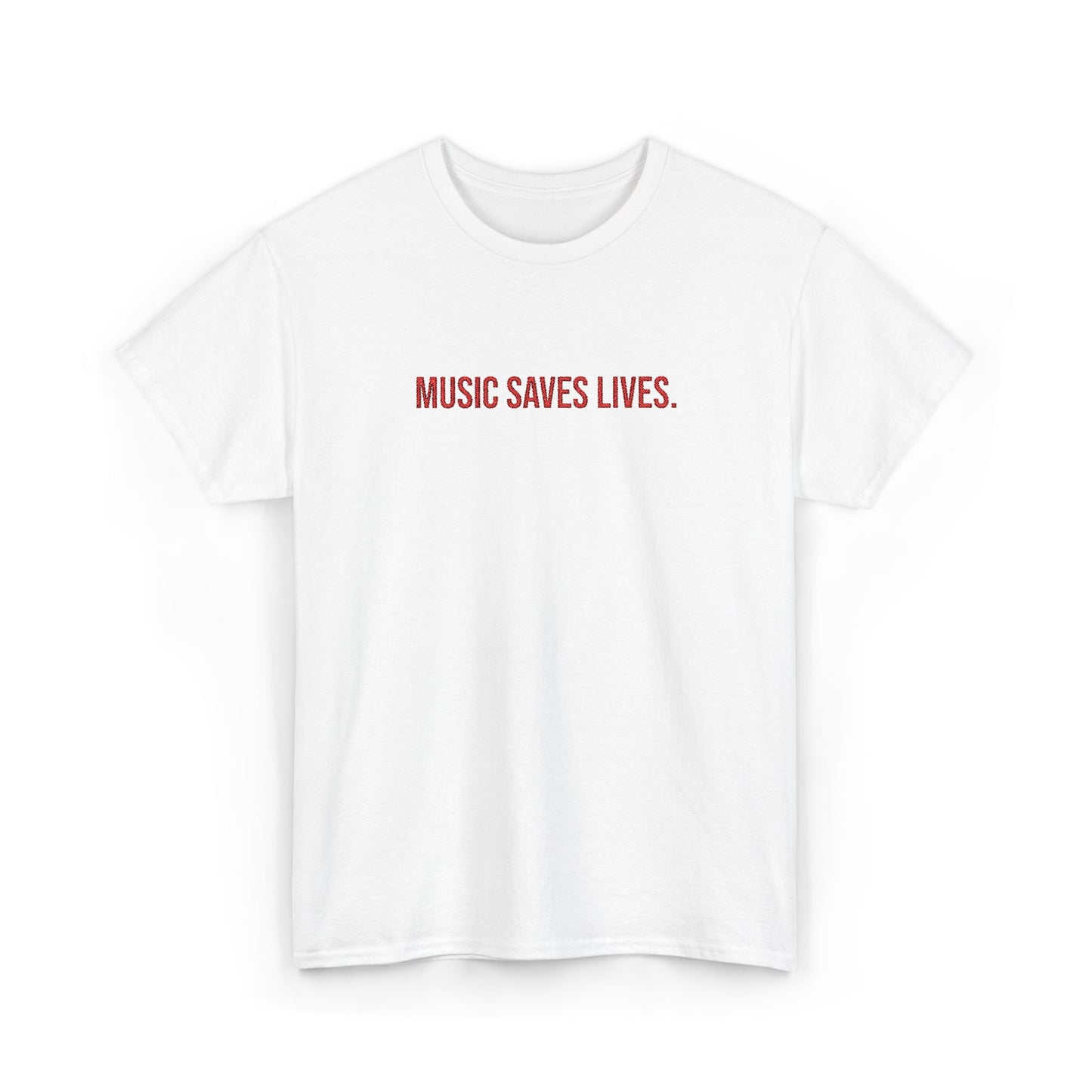 Music Saves Lives — Embroidered T Shirt for Mental Health Awareness