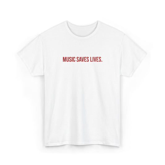 Music Saves Lives — Embroidered T Shirt for Mental Health Awareness