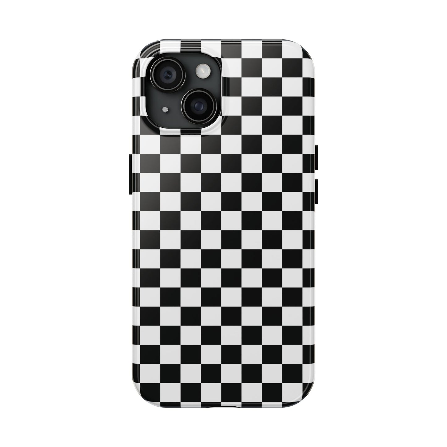 Checkered (Black + White) Phone Case — Durable Checkered (iPhone and Android) Case