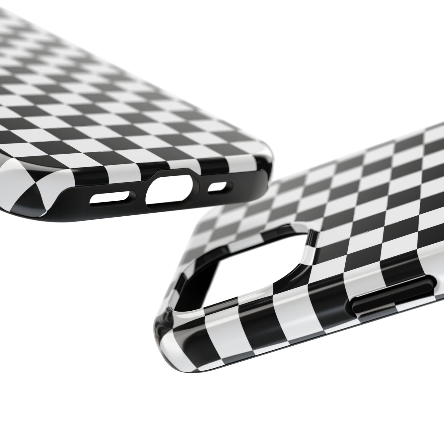 Checkered (Black + White) Phone Case — Durable Checkered (iPhone and Android) Case