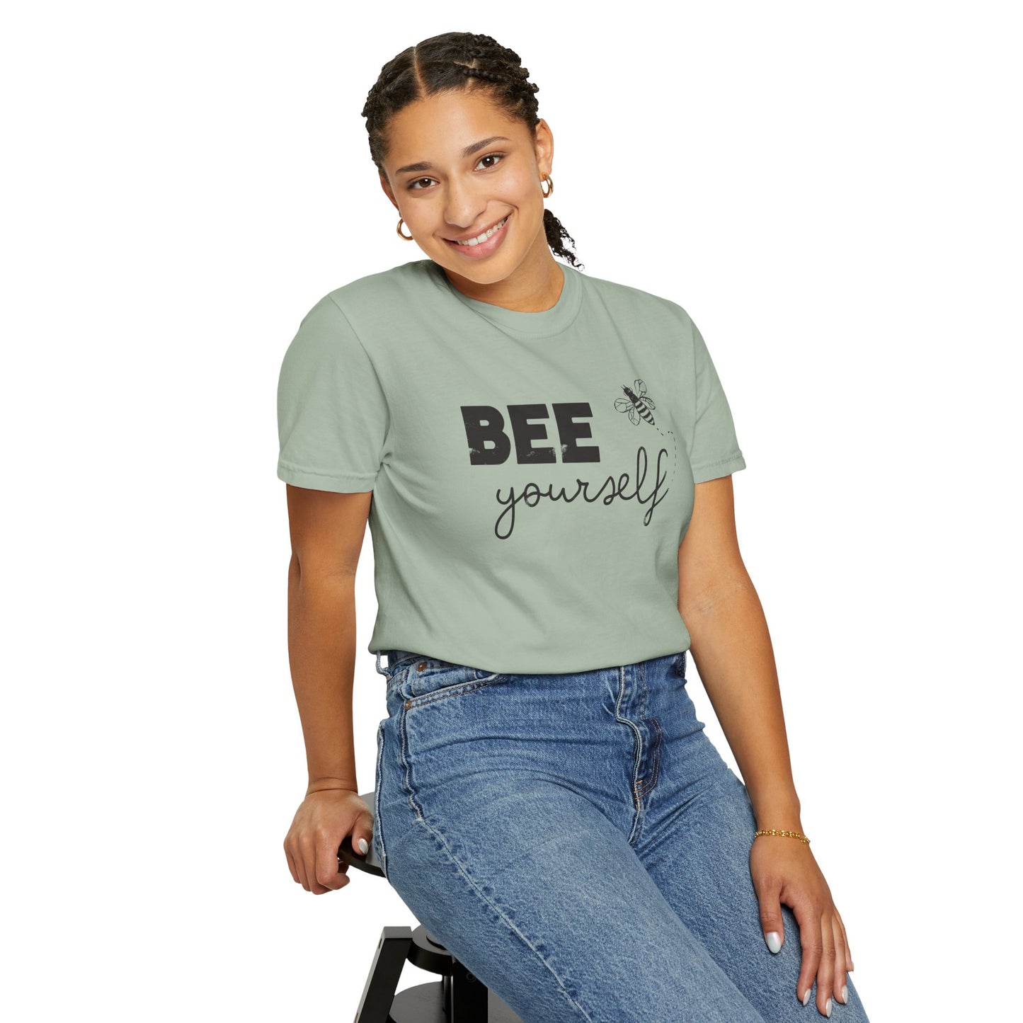 Bee Yourself — Distressed Inspirational Bee Graphic T Shirt
