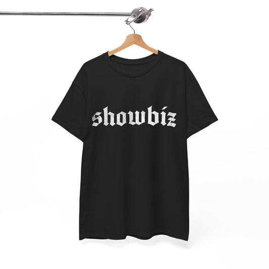 Distressed Showbiz T Shirt — Distressed Lyric Vintage Style T Shirt
