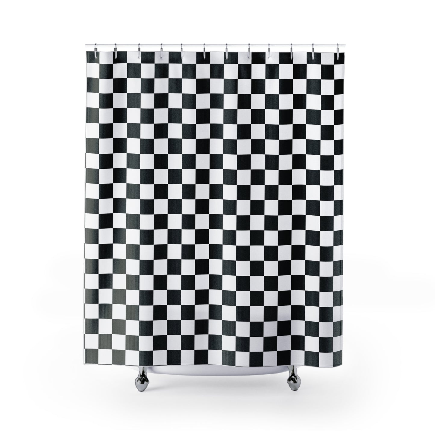 Checkered (Black + White) Shower Curtain — Bath Decor
