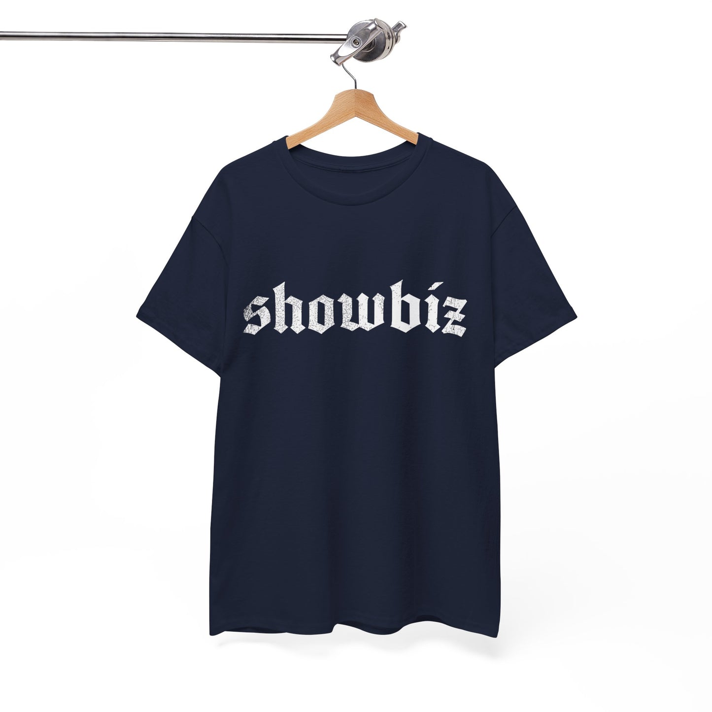 Distressed Showbiz T Shirt — Distressed Lyric Vintage Style T Shirt