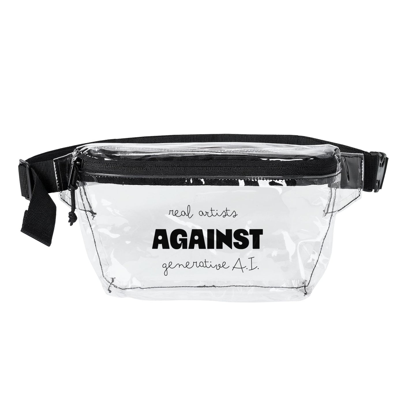 Artists Against Generative A.I.  —  Transparent Festival Belt Bag (Fanny Pack)