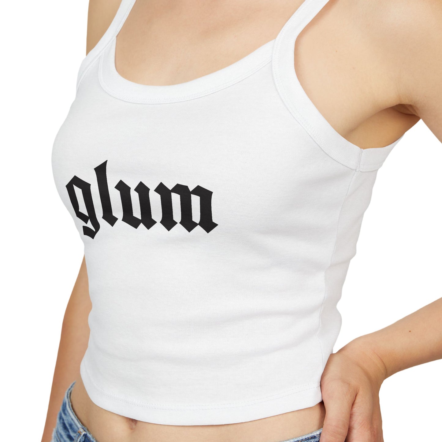 Glum - Women's Spaghetti Strap Cropped Graphic Tank