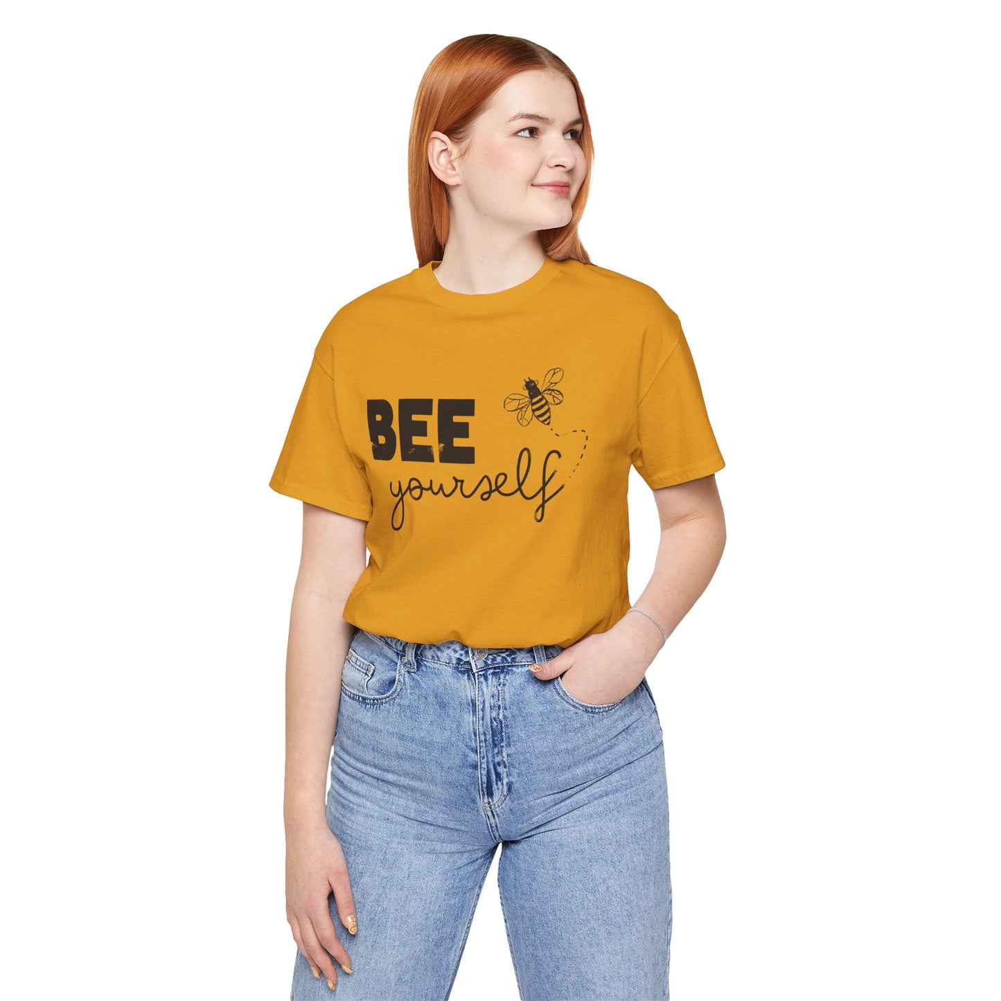 Bee Yourself – Cute Bee Distressed Graphic T Shirt